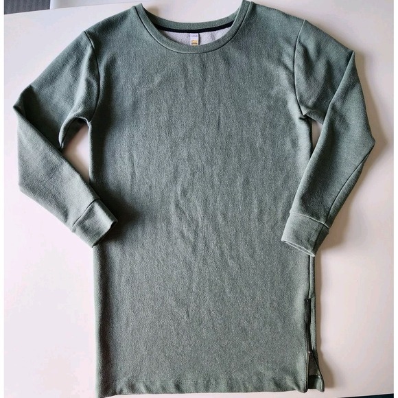 LOLE SIKA Sweatshirt Dress Womens Small Laurel Wreath Heather Green Zip Pilling - Picture 9 of 16